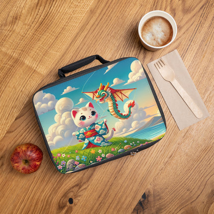 Geisha Kitten and the Dragon Kite Lunch Bag – Joyful Flight & Dragon Spirit