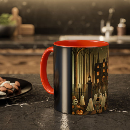 Ghostly Welcome – A Halloween Night Colorful Mugs (11oz, 15oz)