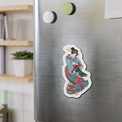 Beauties in a Spring Storm by Keisai Eisen Die-Cut Magnets (5 Sizes)