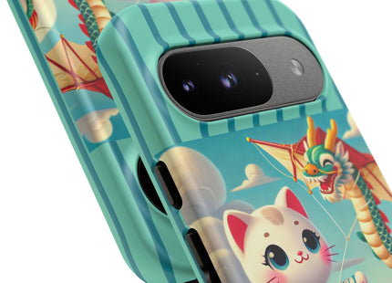 Geisha Kitten and the Dragon Kite Phone Cases