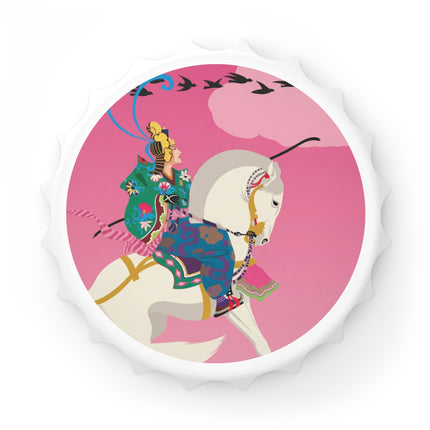Samurai Princess on the White Steed Bottle Opener – Bold Fantasy & Elegant Adventure