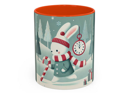 Candy Cane Timekeeper Bunny Colorful Mugs (11oz, 15oz)