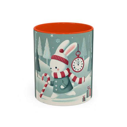 Candy Cane Timekeeper Bunny Colorful Mugs (11oz, 15oz)