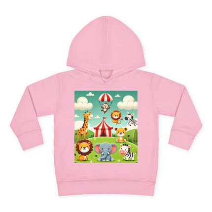 Whimsical Circus Friends Toddler Pullover Fleece Hoodie