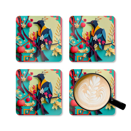 Curious Crow Corkwood Coaster Set