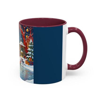 ⛸️🎄 The Christmas Skating Pavilion Colorful Mug – Art Deco Holiday Fantasy
