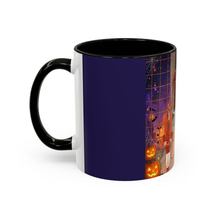 🌙🎃 The Moonlit Parlor Masquerade Colorful Mug – Elegant Halloween Romance