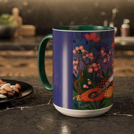 The Garden Of Quiet Reverie Colorful Mugs – Art Deco Botanical Serenity
