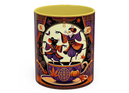 Theatrical Halloween Mice on Teacup Colorful Mugs (11oz, 15oz)