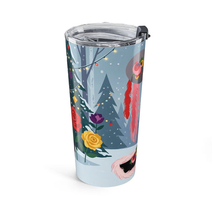 🌹❄️ The Lady Of The Winter Rose Promenade Tumbler – Art Deco Christmas Elegance