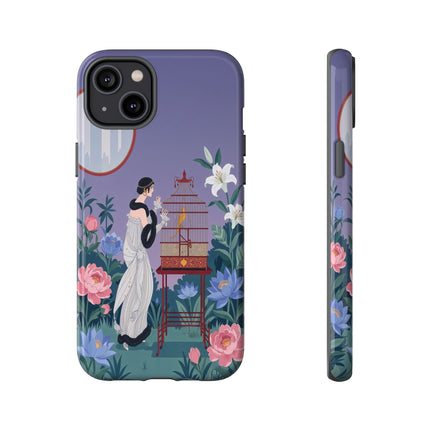 🌸🐦 The Lady Of The Garden Birdcage Phone Case – Art Deco Floral Elegance