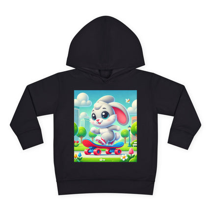Skateboard Bunny Adventure Toddler Pullover Fleece Hoodie