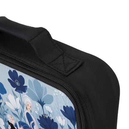 💙🌸 The Lady Of The Blue Flower Garden Lunch Bag – Art Deco Floral Romance