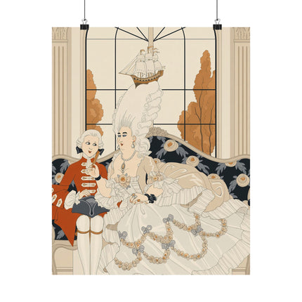 👑💌 The Duchess Matte Vertical Poster – George Barbier Art Deco Aristocratic Elegance