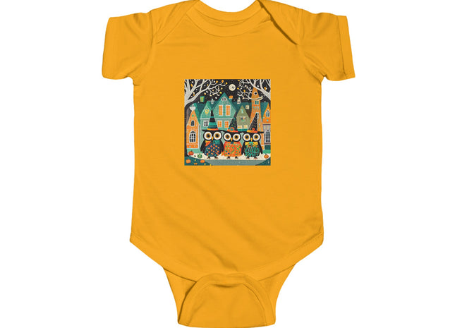 Night of the Trick-or-Treating Owlets Infant Fine Jersey Bodysuit
