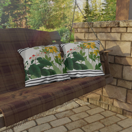 Clerodendrum & Rudbeckia Flower by Tanigami Kônan Outdoor Pillows