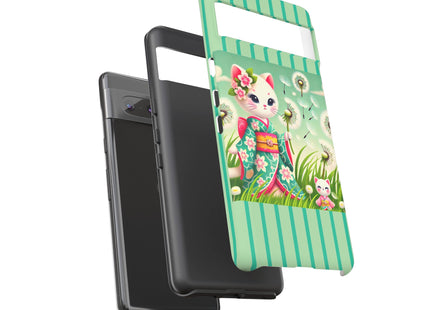 Geisha Kitten and the Dandelion Phone Cases