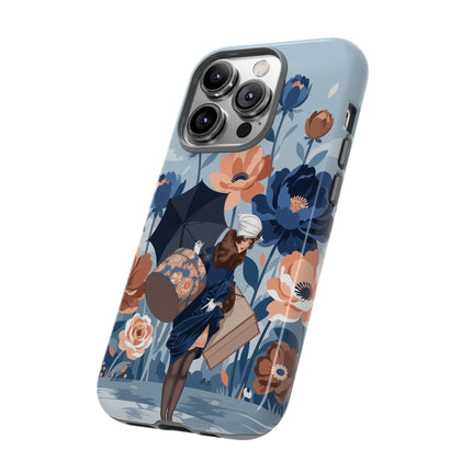 ☂️🌺 The Lady Of The Traveling Garden Phone Case – Art Deco Floral Adventure