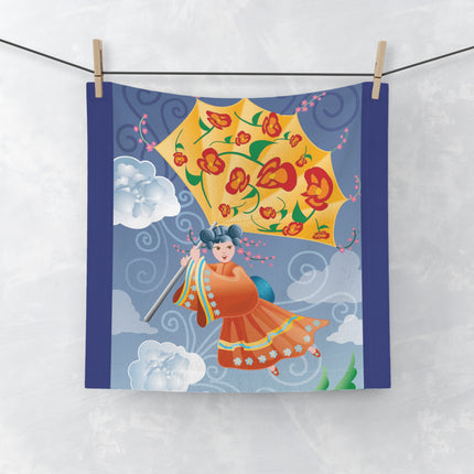 Flight of Blossoms Face Towel