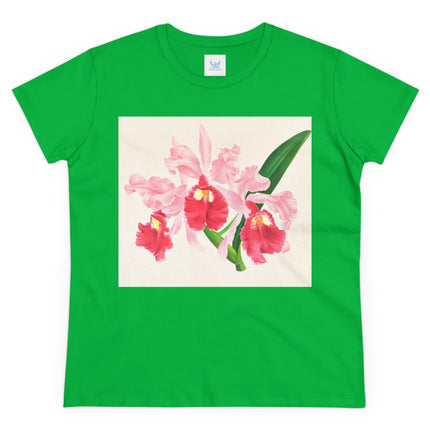 Cattleya gigas by Jean Jules Linden Women's Midweight Cotton Tee