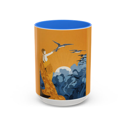 Falcon Mistress Colorful Mugs – Art Deco Majesty & Mythic Freedom