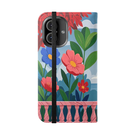 🌺🎭 The Grand Garden Courtship Flip Case – Art Deco Floral Romance