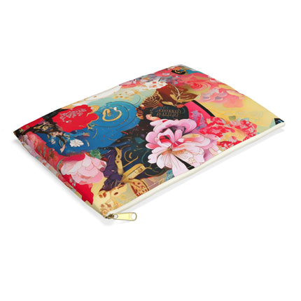 Ethereal Irises Accessory Pouch – Klimt-Inspired Art Nouveau Floral Design