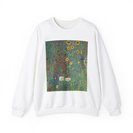 Farm Garden with Sunflowers by Gustav Klimt Heavy Blend™ Crewneck Sweatshirt