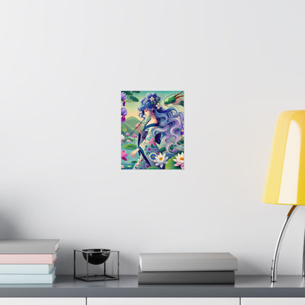 🐉🪷 Fairy of the Koi Pond Matte Vertical Poster – Tranquil Magic & Dragon Grace