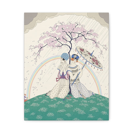 🌈☂️ Beneath The Rainbow Tree Placemat – Art Deco Spring Fantasy