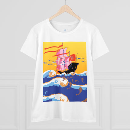 Golden Seas and Whimsical Dreams Women's Midweight Cotton Tee