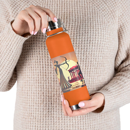Art Deco Valentine's Romance Copper Vacuum Insulated Bottle, 22oz