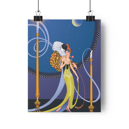 Smoke and Secrets: A Glamorous Encounter in Prohibition Era Giclée Art Print