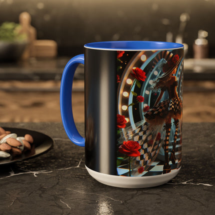 Halloween Witch Through the Mirror Colorful Mugs (11oz, 15oz)