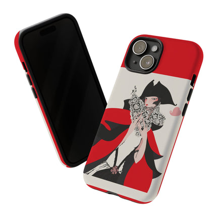 Crimson Masquerade Phone Case – Dramatic Grace & Bold Elegance