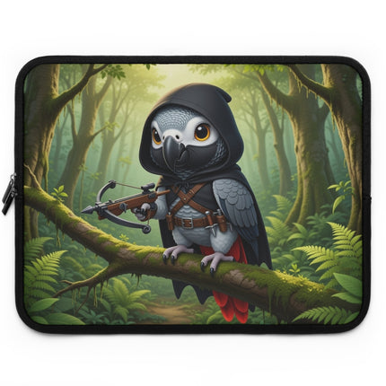 The African Grey Sentinel Laptop Sleeve – Quiet Strength & Woodland Adventure