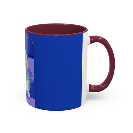 Wishes Beneath the Comet Sky Colorful Mug (11oz, 15oz) – Celestial Magic, Art Deco Elegance & Dreamy Wonder