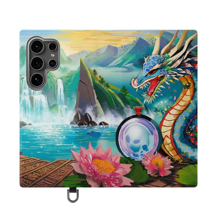 🐉💎 Wisdom's Guardian Flip Case – Dragon's Embrace & Eternal Wisdom