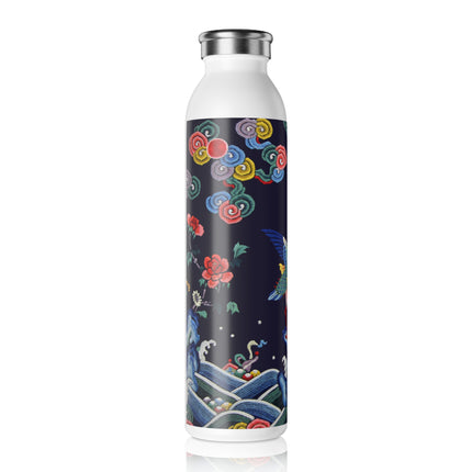 Rank Badge with Mandarin Duck Slim Water Bottle