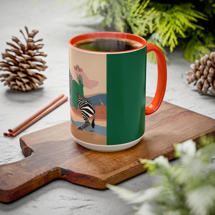 Zebra Rider Colorful Mugs – Safari Chic & Art Deco Adventure