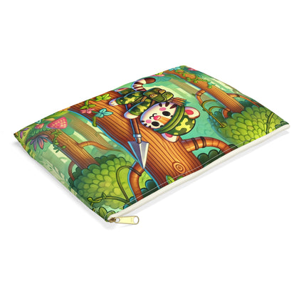 The Stealthy Stripes Flat Pouch – Jungle Camouflage & Adventurous Spirit