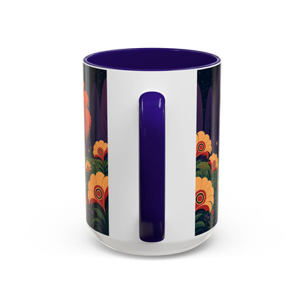 🌙🌼 The Moonlit Floral Dancer Colorful Mug – Art Deco Garden Fantasy