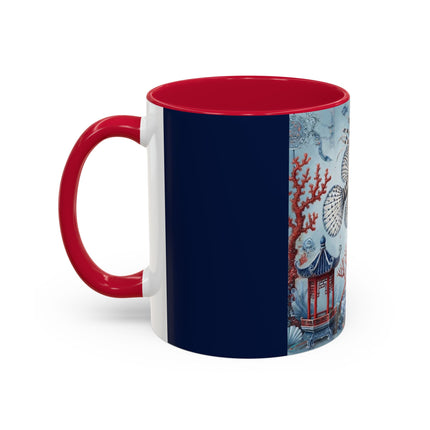 Lionfish & Lantern Colorful Mug – Mystical Ocean & Asian Harmony