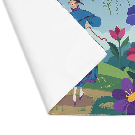 🌸🐕 The Lady Of The Flower Walk Placemat – Art Deco Garden Promenade