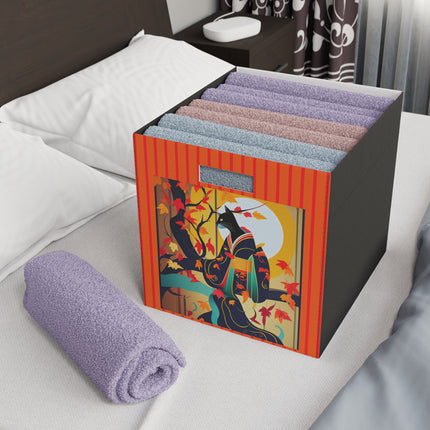 Black Cat in Kimono Felt Storage Box