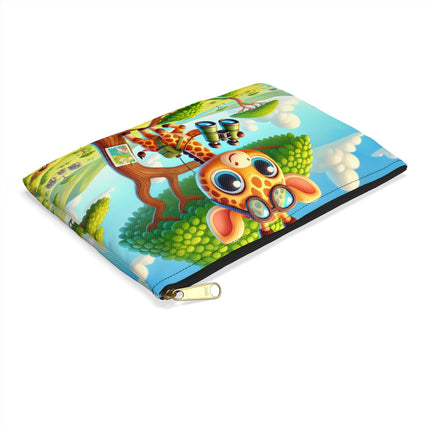 The Giraffe Lookout Flat Pouch – Savanna Grace & Watchful Wonder