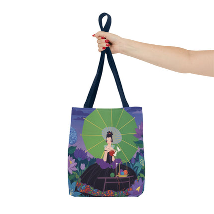 🧶🌸 The Lady Of The Enchanted Knitting Garden Tote Bag – Art Deco Floral Fantasy