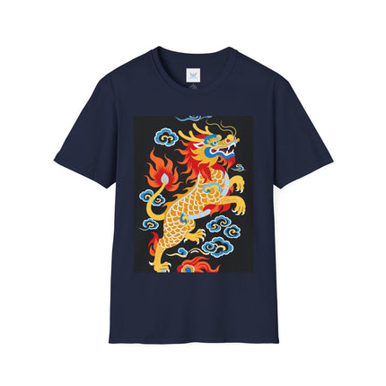 🐅🔥 The Golden Fire Tiger Softstyle T-Shirt – Celestial Flames & Eastern Fantasy