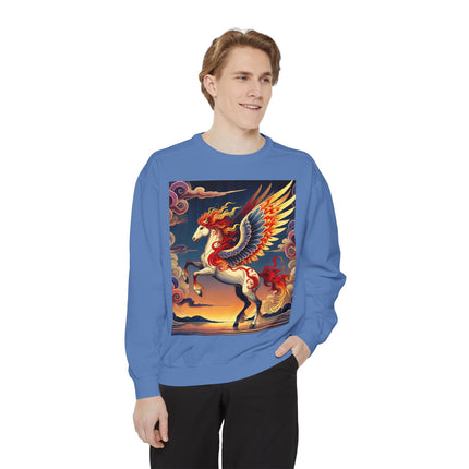 Flame-Winged Horse at Sunset Sweatshirt