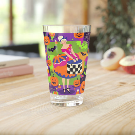 🍬🎃 The Lady Of Candy Corn Hollow Glass, 16oz – Colorful Halloween Charm